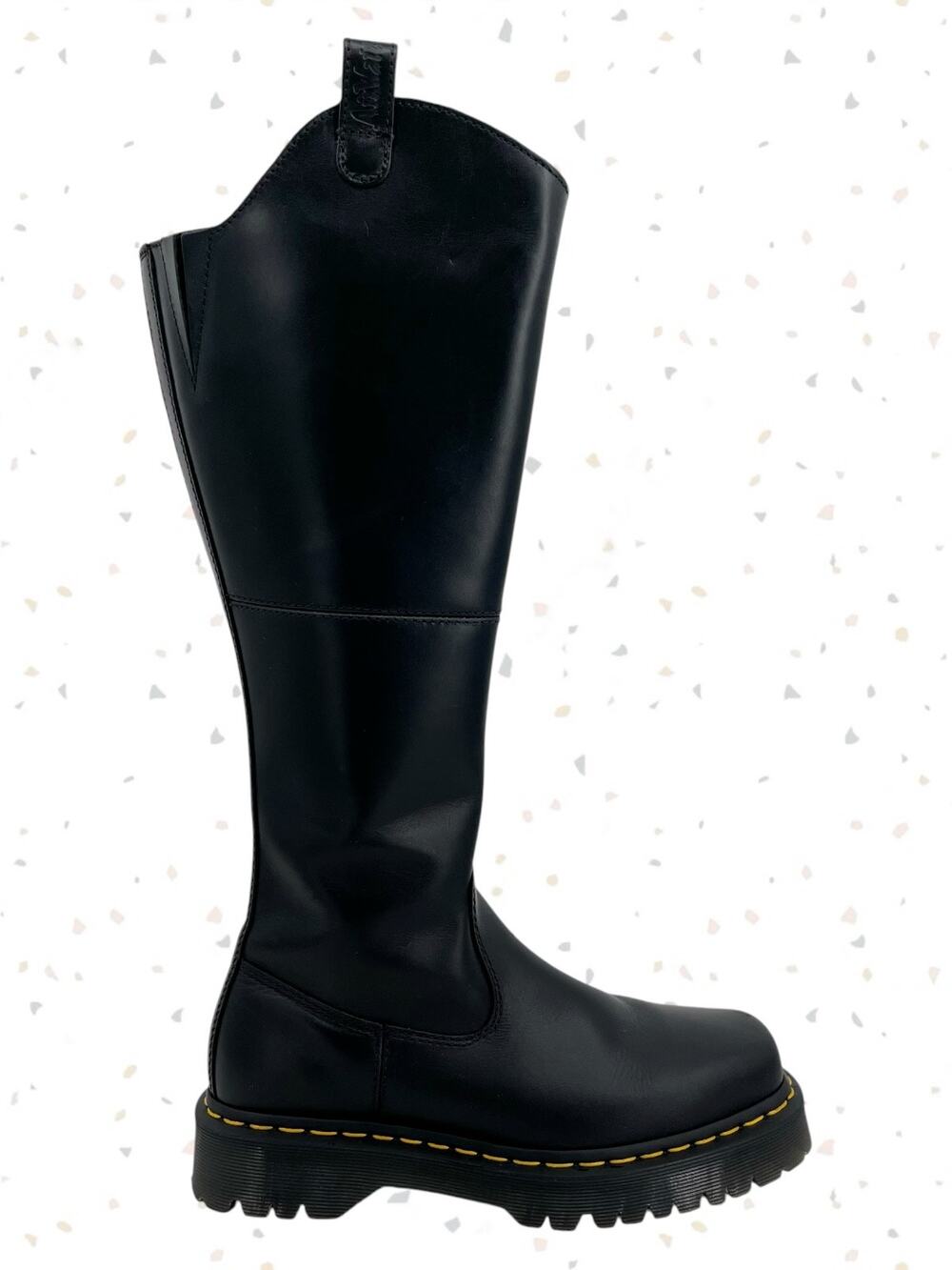 Dr. Martens Amaayah Hi Tall Black Leather Boots Riding Equestrian Neutral Size 8